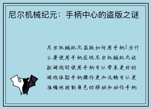 尼尔机械纪元：手柄中心的盗版之谜